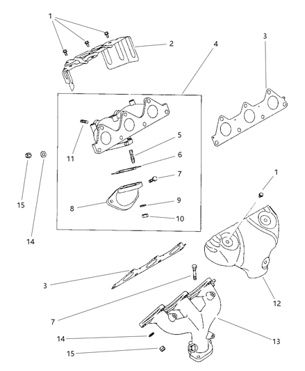 2000 Chrysler Cirrus Manifolds - Intake & Exhaust Diagram 4 - Thumbnail