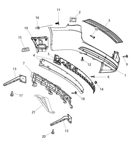 2012 Ram C/V Fascia, Rear Diagram