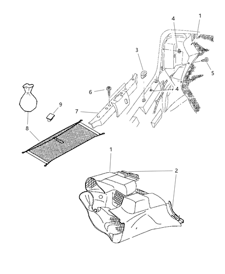 2000 Dodge Stratus Luggage Compartment Dress Up Diagram