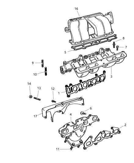 1998 Dodge Caravan Intake Plenum Diagram for 4694390