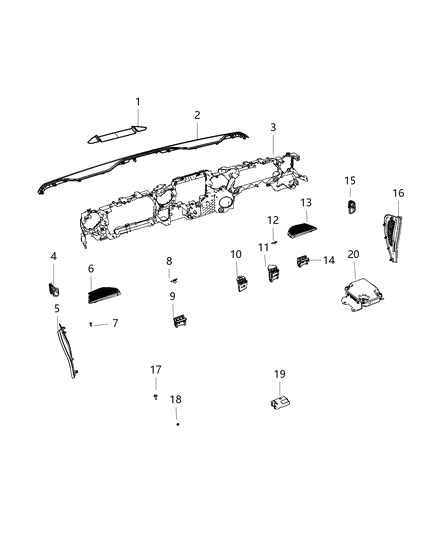 2021 Jeep Wrangler Instrument Panel & Structure Diagram 1 - Thumbnail