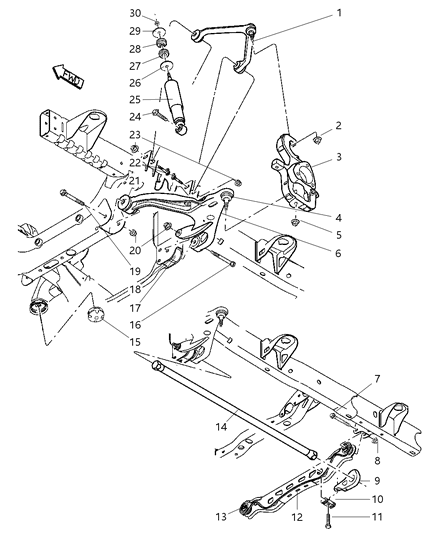 2002 Dodge Ram 1500 Lower Control Arm Bushing, Front Diagram for 52110063AA