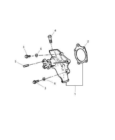 2002 Jeep Grand Cherokee Water Pump & Related Parts Diagram 1 - Thumbnail