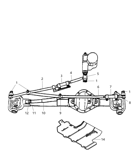 2005 Dodge Ram 2500 Arm Pitman Diagram for 52106836AB