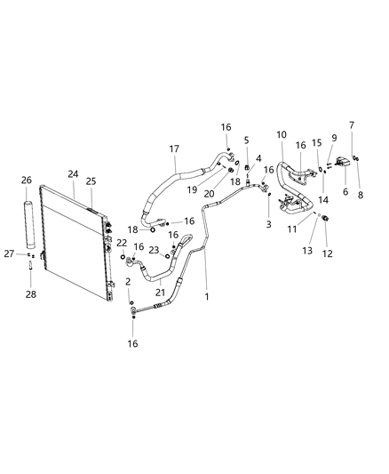 2015 Dodge Charger Line A/C Suction Diagram for 68158875AC