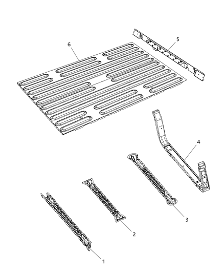2020 Ram 1500 New Style Pickup Box Crossmembers, Reinforcements And Shields Diagram