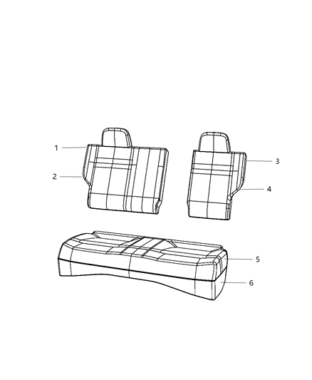 2009 Dodge Caliber Rear Seat - 60/40 Diagram 2 - Thumbnail