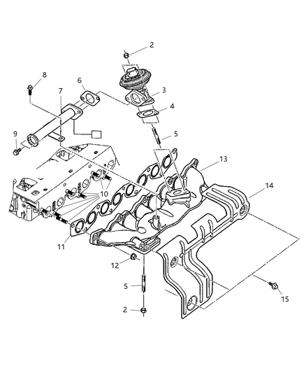 2003 Jeep Liberty Manifolds - Intake & Exhaust Diagram 2 - Thumbnail