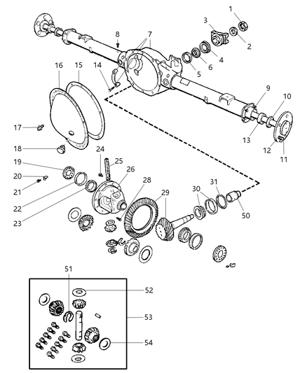 2005 Dodge Durango Axle, Rear, With Differential And Carrier Diagram 2 - Thumbnail