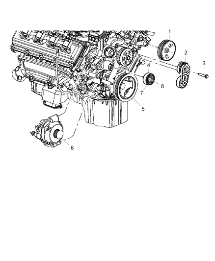 2009 Chrysler 300 Pulley & Related Parts Diagram 3 - Thumbnail