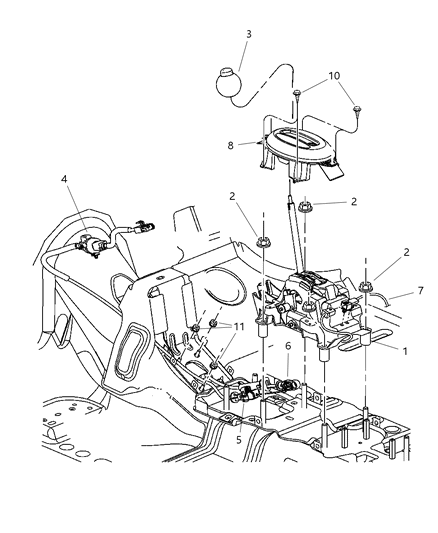 2005 Chrysler PT Cruiser Control, Gearshift Diagram 1 - Thumbnail