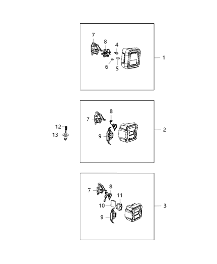 2018 Jeep Wrangler All-new Model Lamps - Rear Diagram 2 - Thumbnail