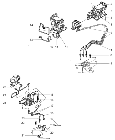 2000 Dodge Durango Modulator Valve Diagram for 52009897AE