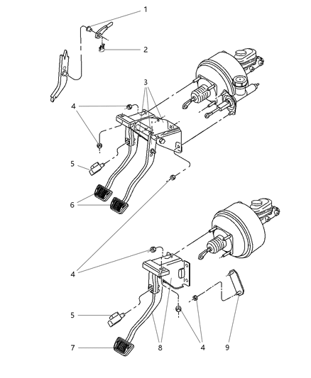 1999 Jeep Wrangler Brake Pedals Diagram 2 - Thumbnail
