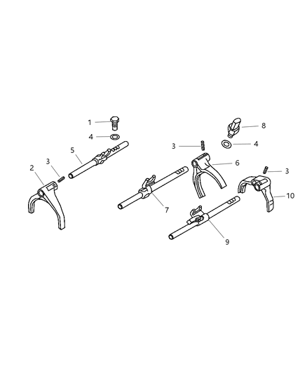2002 Chrysler Sebring Coupe Fork & Rail Diagram