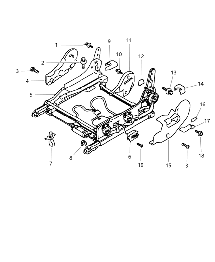 1999 Chrysler Sebring Coupe Adjuster, Left With Power Diagram