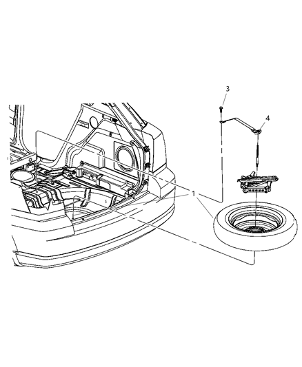 2007 Jeep Patriot Label Tire Storage Diagram for 5273515AB