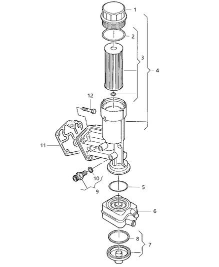 2010 Chrysler Sebring Engine Oil , Engine Oil Filter & Adapter Diagram 2 - Thumbnail