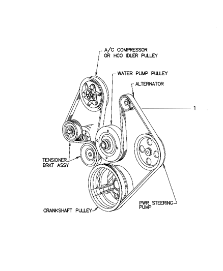 2007 Dodge Ram 1500 Drive Belts Diagram 1 - Thumbnail