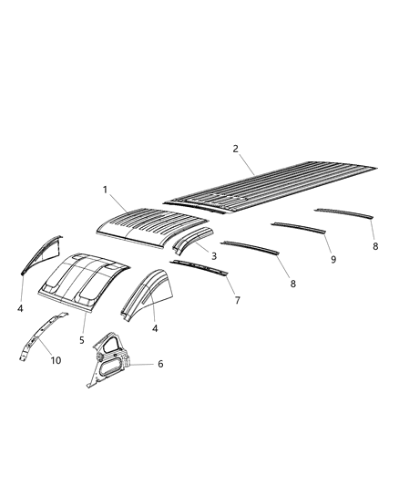 2014 Ram ProMaster 1500 Roof Panel Diagram 2 - Thumbnail
