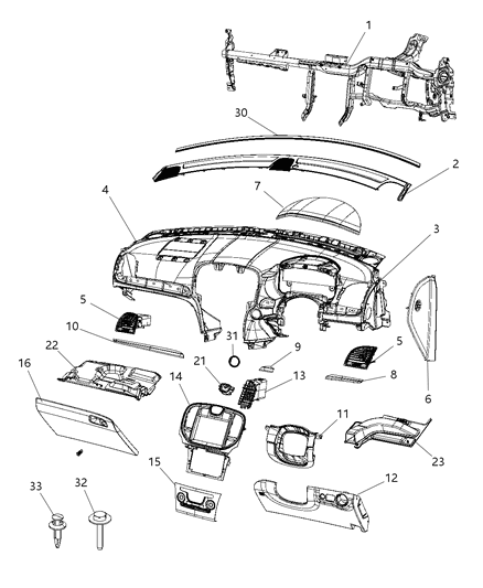 2018 Chrysler 300 Instrument Panel Diagram 1 - Thumbnail