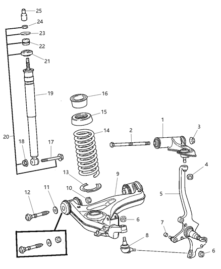 2007 Chrysler Crossfire Nut Hexagon Diagram for 5097586AA