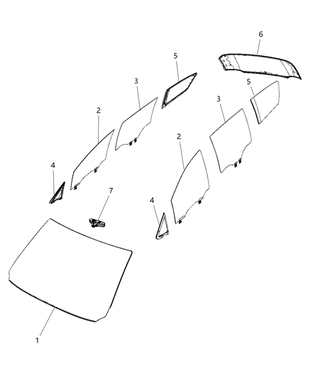 2018 Chrysler Pacifica Windshield Diagram for 68361947AB