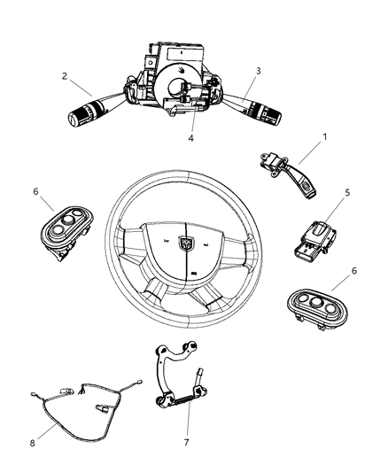 2008 Dodge Avenger Switch Multifunction Diagram for 5183946AB