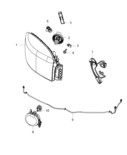 2013 Ram 3500 Cab Chassis Lamps, Front Diagram