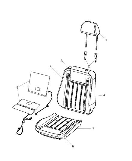 2012 Dodge Challenger Front Seat - Bucket Diagram 3 - Thumbnail