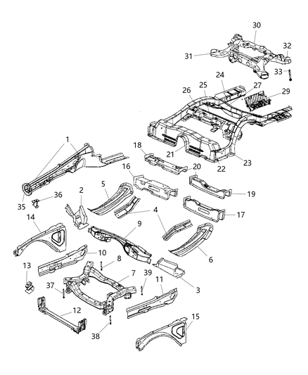 2017 Dodge Charger Hold Down Bolt Diagram for 6509393AA