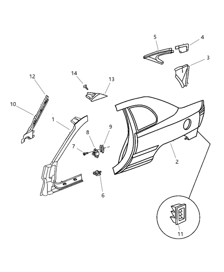 1998 Dodge Neon Aperture Panels Diagram 1 - Thumbnail