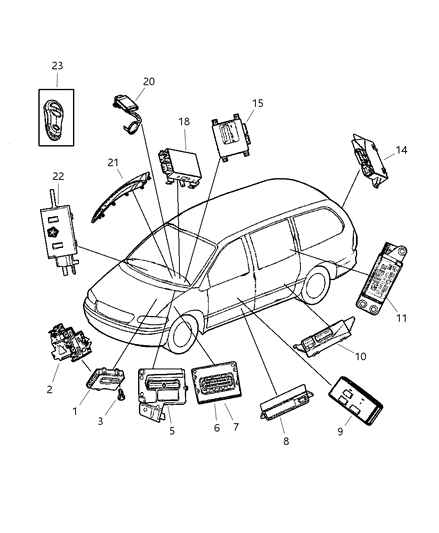 2002 Chrysler Town & Country Module Occupant Restraint Diagram for 4686602AG