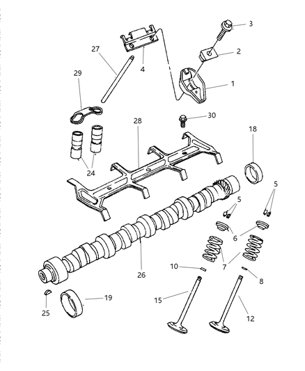 1999 Dodge Ram 2500 Regular Cab Camshaft & Valves Diagram 1 - Thumbnail