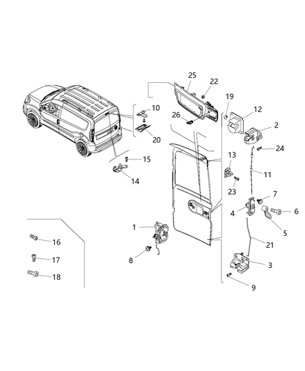 2017 Ram ProMaster City Guide Screw Diagram for 68266458AA