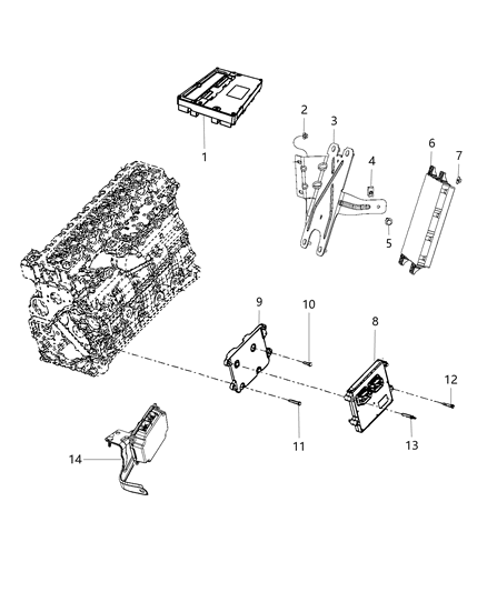 2013 Ram 3500 Module Engine Controller Diagram for R8170201AB