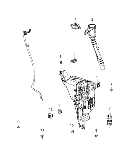 2020 Jeep Wrangler Reservoir, Windshield Washer Diagram 1 - Thumbnail