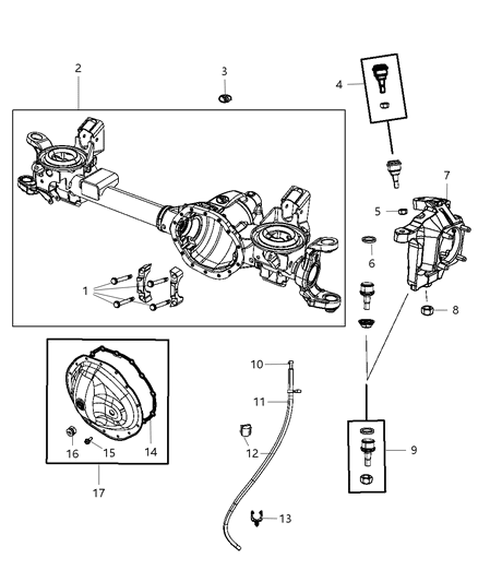 2011 Ram 2500 Housing & Vent of Front Axle; Differential And Drive Line Diagram