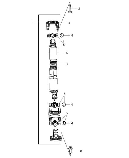 2010 Dodge Ram 3500 Cab Chassis Shaft - Drive of Front Axle; Differential And Drive Line Diagram