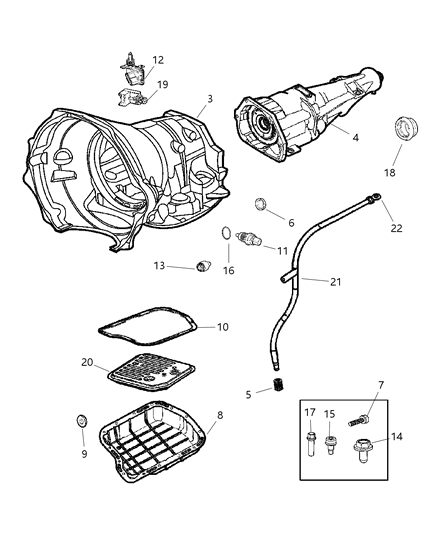 2006 Dodge Ram 1500 Extension Housing Seal Diagram for 52854126AA