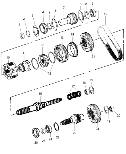 2002 Dodge Ram 1500 Bearing Input Shaft Diagram for 4874174