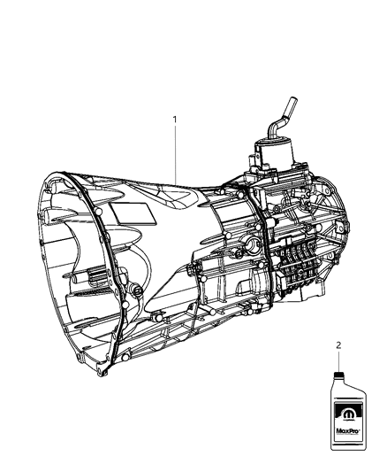 2012 Jeep Wrangler Transmission / Transaxle Assembly of Manual Transmission Diagram