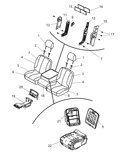 2011 Ram 3500 Cab Chassis Front Seat - Split Seat Diagram 3 - Thumbnail