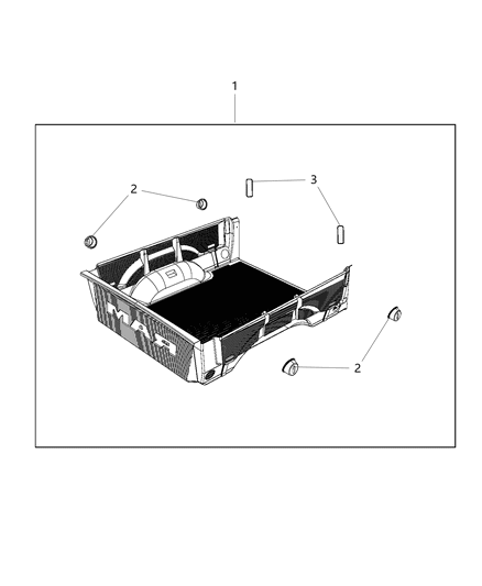 2019 Ram 2500 Liner, Rear Diagram for 82214983AD