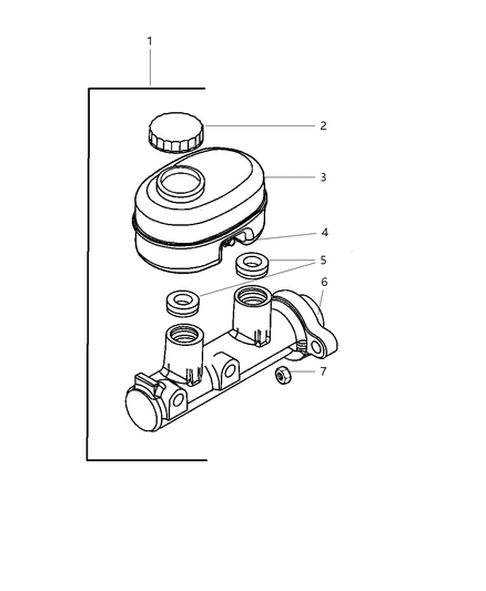 2002 Dodge Durango Master Cylinder Brake Diagram for 5072994AA