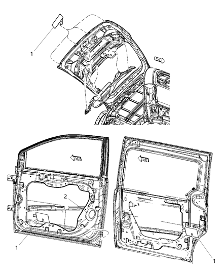 2020 Dodge Grand Caravan Hood, Doors, Decklid, Tailgate, & Liftgate Plugs Diagram