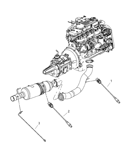 2007 Dodge Ram 2500 Sensor Exhaust Temperature Diagram for 5149085AB
