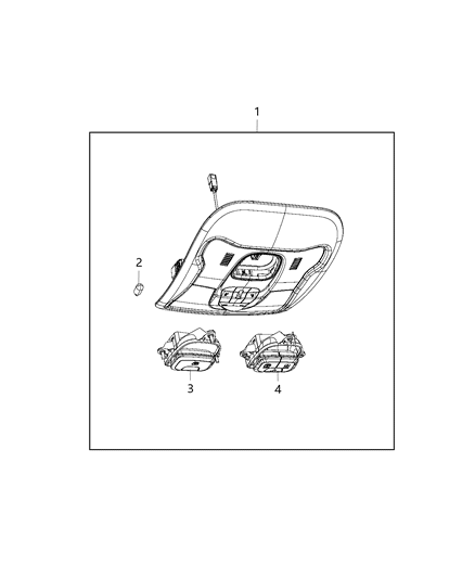 2018 Jeep Renegade Console Overhead, See 008-1100-1115 Diagram for 6RZ55MS7AA