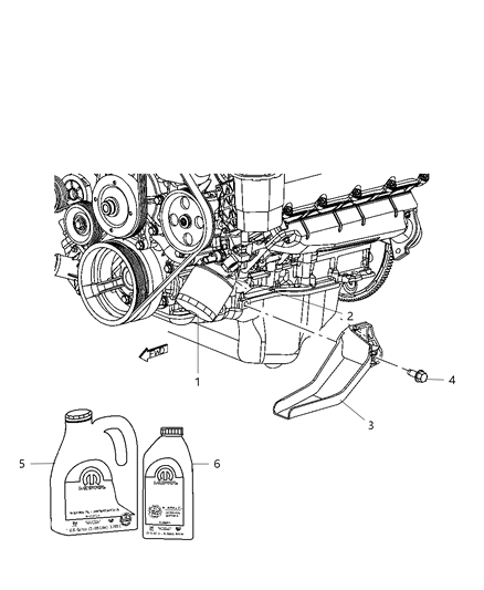 2009 Jeep Grand Cherokee Engine Oil , Engine Oil Filter , Adapter & Housing And Splash Guard Diagram 3 - Thumbnail