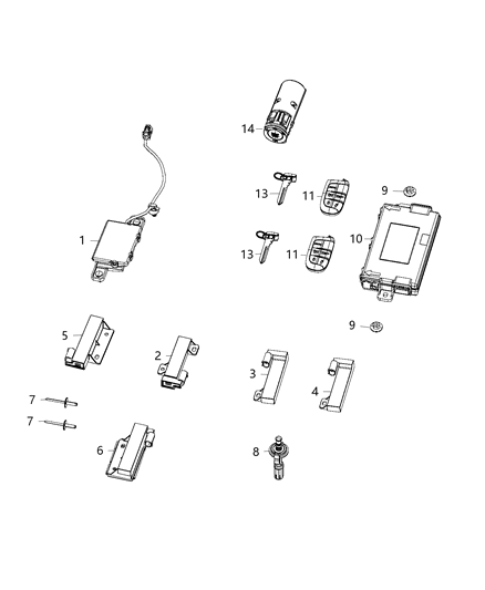 2019 Dodge Challenger Transmitter Diagram for 68394199AA